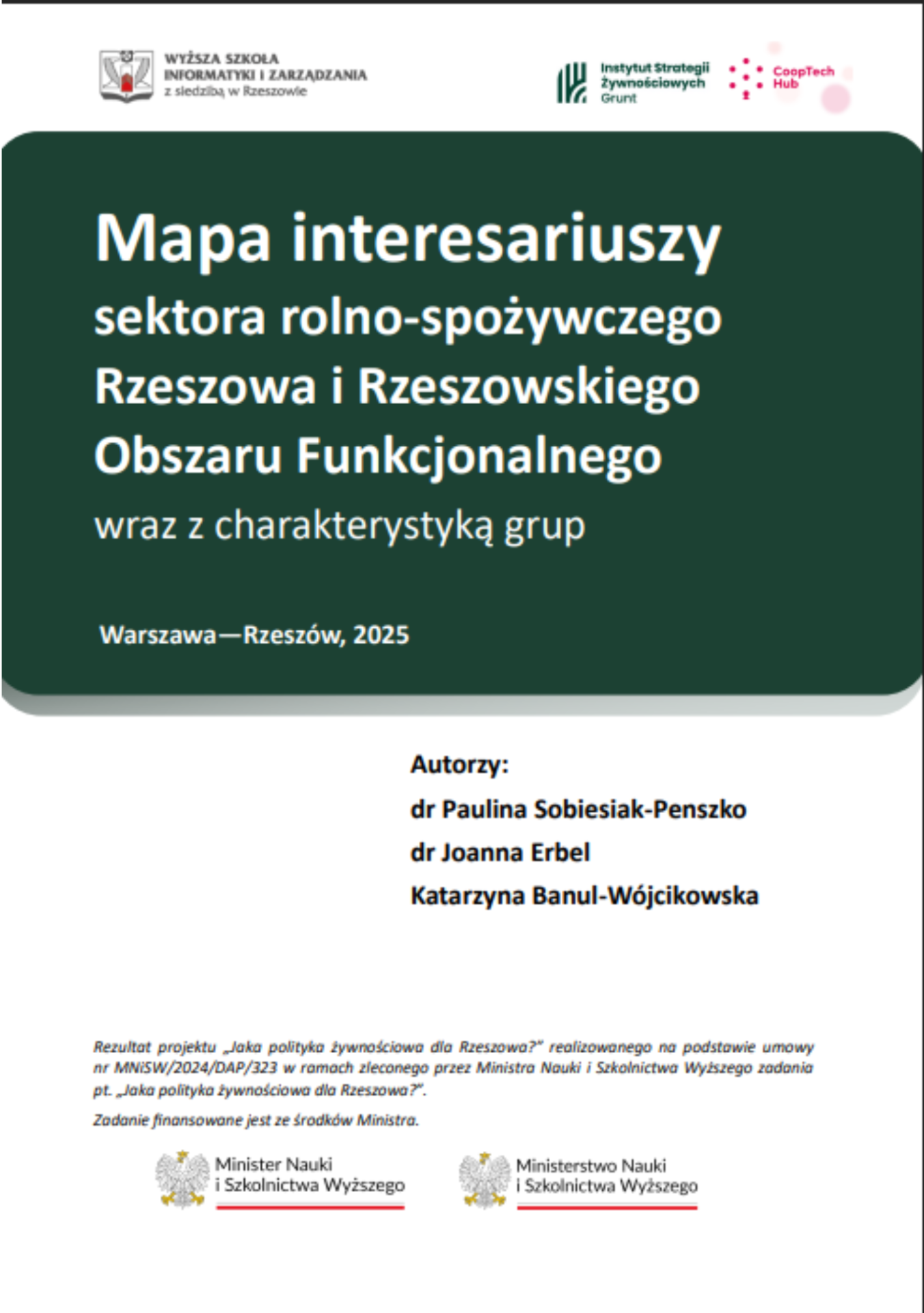 Mapa interesariuszy sektora rolno-spożywczego Rzeszowa i Rzeszowskiego Obszaru Funkcjonalnego wraz z charakterystyką grup