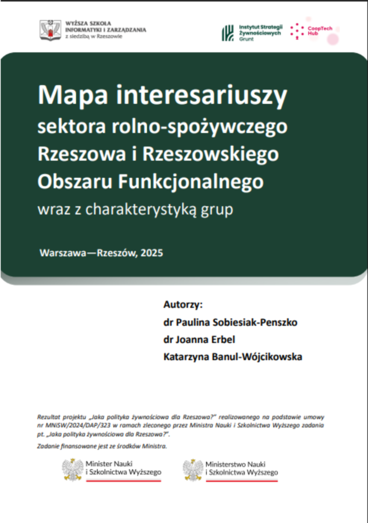 Mapa interesariuszy sektora rolno-spożywczego Rzeszowa i Rzeszowskiego Obszaru Funkcjonalnego wraz z charakterystyką grup